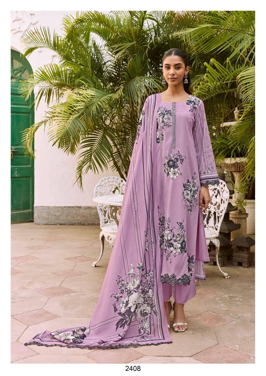 Shaam By Kimora suit 2407 To 2410 Series Stylish Beautiful Colourful Muslin Dresses At Wholesale Price